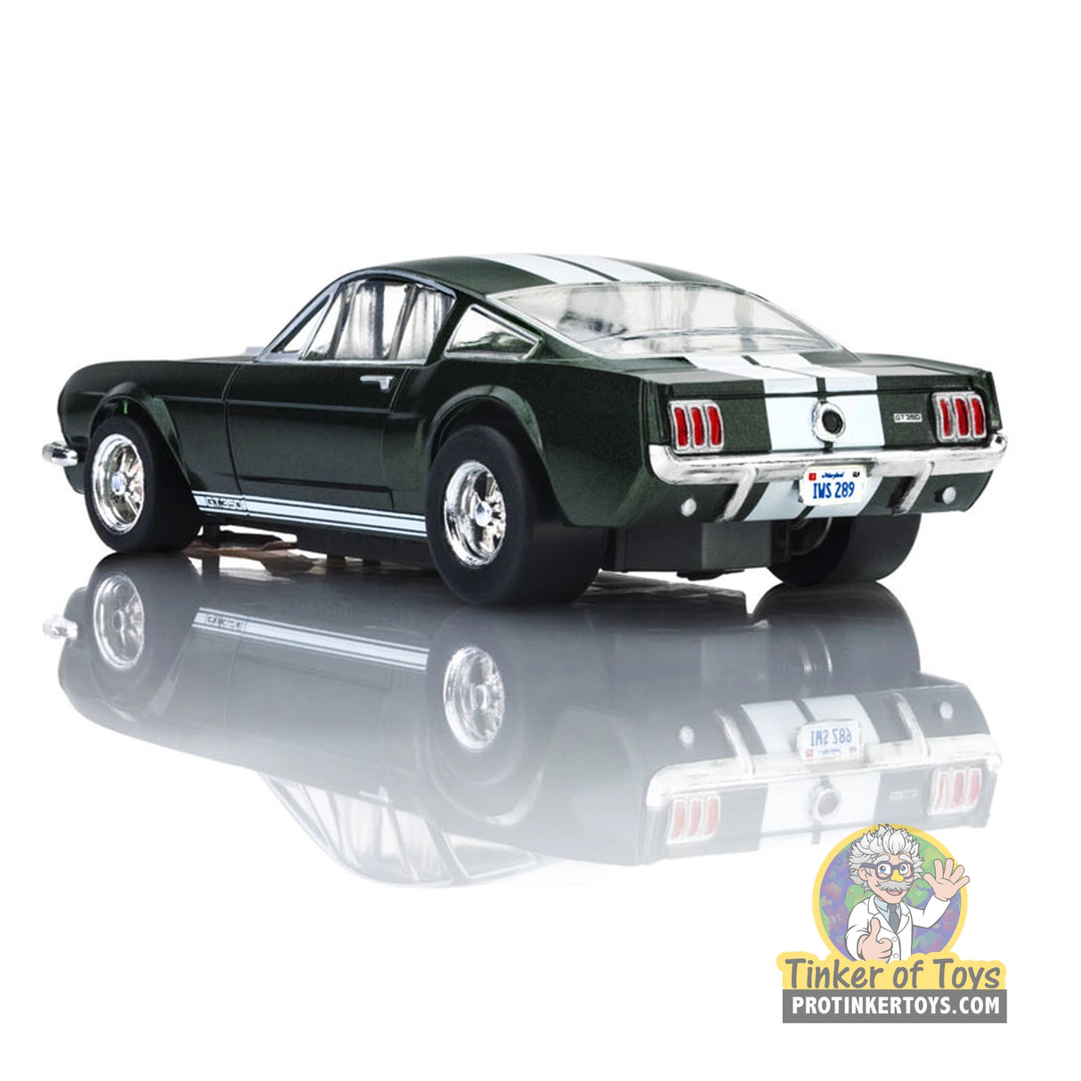 AFX 1966 Shelby Mustang GT350 Ivy Green with White Stripes Mega G+ HO Slot Car