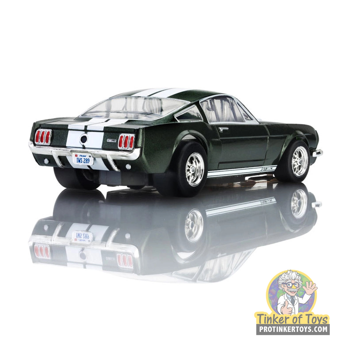 AFX 1966 Shelby Mustang GT350 Ivy Green with White Stripes Mega G+ HO Slot Car
