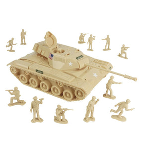Toy set featuring a tank and multiple miniature soldier figures for play for Tim Mee Toys 17521