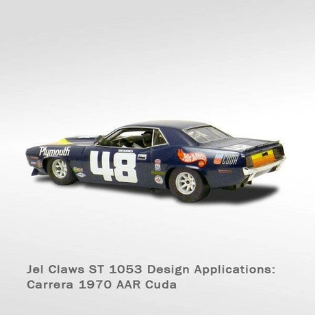 Racing Tires (rears) for SCX AAR Cuda Jel Claws slot car tire set for ST 1053, detail view