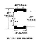 Slot Car Tires for Scalextric Hornby TVR Early Cars Jel Claws slot car tire set for ST 1195-S, view 3