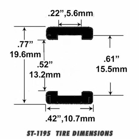 Slot Car Tires for Slot It Porsche 956 and Nissan GT 1 Race Cars Jel Claws slot car tire set for ST 1195, view 3