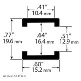 Slot Car Tires for Carrera Mclaren M20 Jel Claws slot car tire set for ST 1197-C, side view