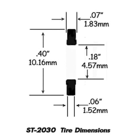 Slot Car Tires for Aurora T-jet and Vibrator Cars - Skinny Tire Jel Claws slot car tire set for ST 2030, view 3