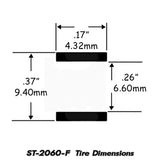 Slot Car Tires for AFX Super G+ - Fronts Jel Claws slot car tire set for ST 2060-F, view 3