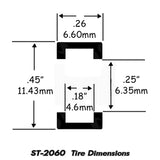 Slot Car Tires for AFX Super G+ - Rears Jel Claws slot car tire set for ST 2060, view 3