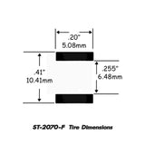 Slot Car Tires for Tyco Magnum 440-x2, Mega G, Tomy AFX Turbo - Fronts Jel Claws slot car tire set for ST 2070-F, view 3