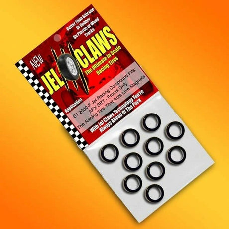 Slot Car Tires for AFX SRT - Fronts Jel Claws slot car tire set for ST 2080-F, view 2