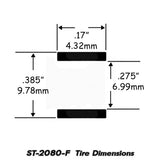 Slot Car Tires for AFX SRT - Fronts Jel Claws slot car tire set for ST 2080-F, view 3