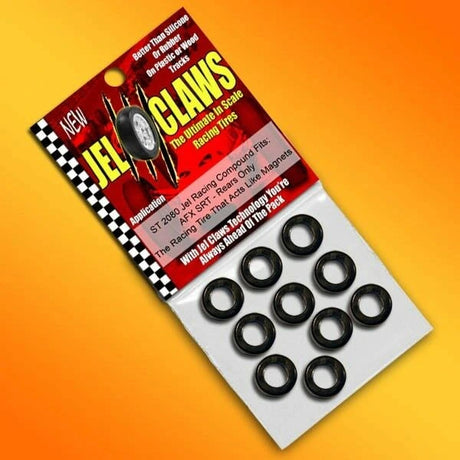 Slot Car Tires for AFX Srt, Mega G, Tomy AFX Turbo - Rears Jel Claws slot car tire set for ST 2080, view 2