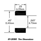 Slot Car Tires for AFX Srt, Mega G, Tomy AFX Turbo - Rears Jel Claws slot car tire set for ST 2080, view 3