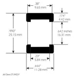 Slot Car Tires for H & R Racing Chassis Jel Claws slot car tire set for ST 3402-F, side view