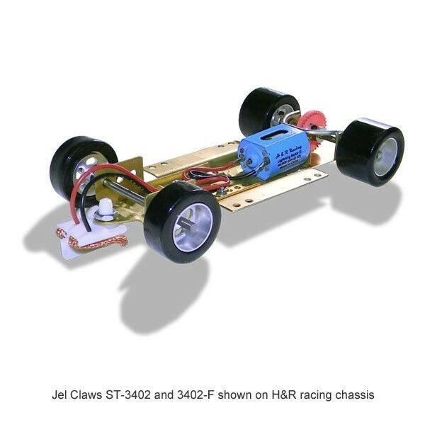 Slot Car Tires for H & R Racing Chassis Jel Claws slot car tire set for ST 3402-F, detail view