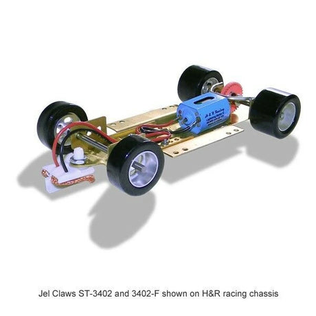 Slot Car Tires for H & R Racing Chassis Jel Claws slot car tire set for ST 3402-F, detail view