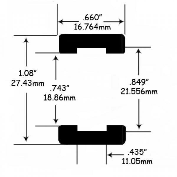 Racing Tires (rears) for BRM Slot Cars Jel Claws slot car tire set for ST 3404, side view