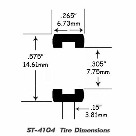 Slot Car Tires for SCX Compact NASCAR Jel Claws slot car tire set for ST 4104, view 3
