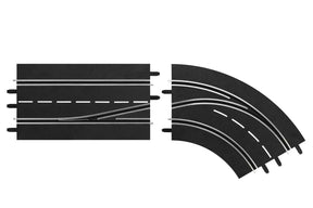 Lane change curve, right, in to out for racing track layout for Carrera Digital 20030364