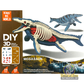 Dinosaur puzzle showing a dissected mosasaur skeleton with body parts for kids for King Me World IMX17259