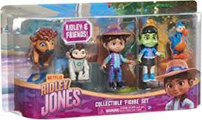 Action figures of characters from Ridley Jones, set in a display box for Just Play 31956