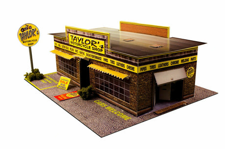 Motorcycle Shop Model Photo Real scale building kit for BK 3201, rear view