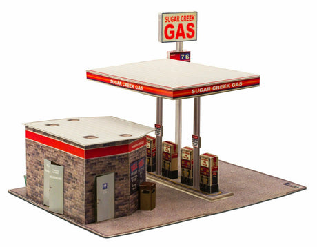 Gas Station Photo Real scale building kit for BK 3208, detail view