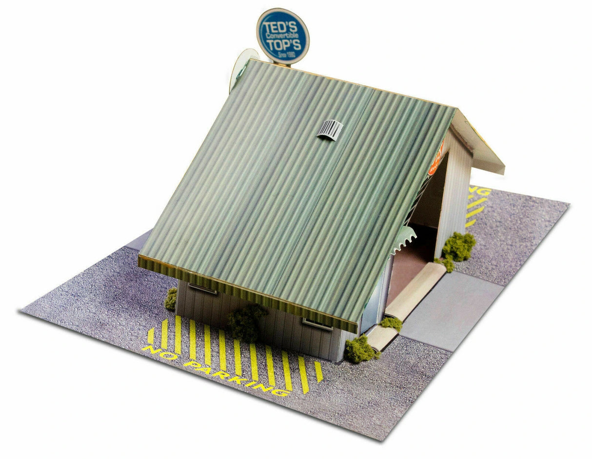 Commercial Steel Garage Photo Real scale building kit for BK 3210, rear view