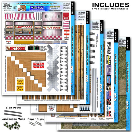 Bleacher Kit & Hot Dog Stand Photo Real scale building kit for BK 4802, detail view