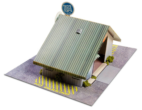 Commercial Steel Garage Photo Real scale building kit for BK 4810, side view