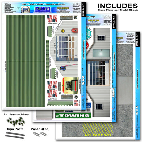 Commercial Steel Garage Photo Real scale building kit for BK 4810, side view