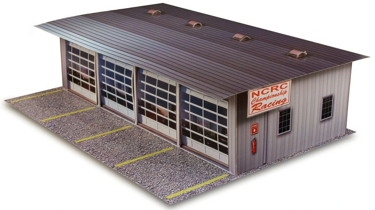 4 Stall Pit Garage Photo Real scale building kit for BK 4811, side view