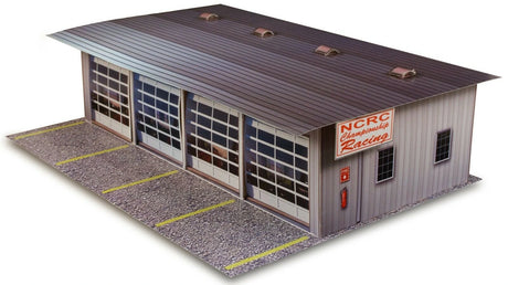 4 Stall Pit Garage Photo Real scale building kit for BK 4811, side view