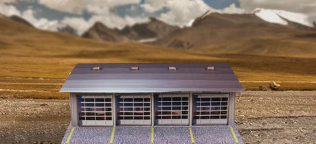 4 Stall Pit Garage Photo Real scale building kit for BK 4811, detail view