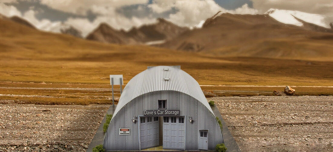 Quonset Hut Photo Real scale building kit for BK 6400, side view