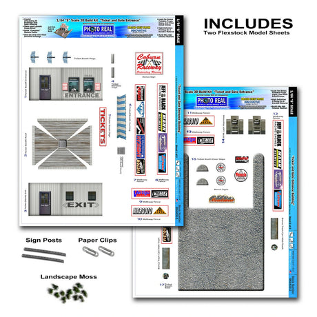 Ticket and Gate Entrance Photo Real scale building kit for BK 6406, detail view