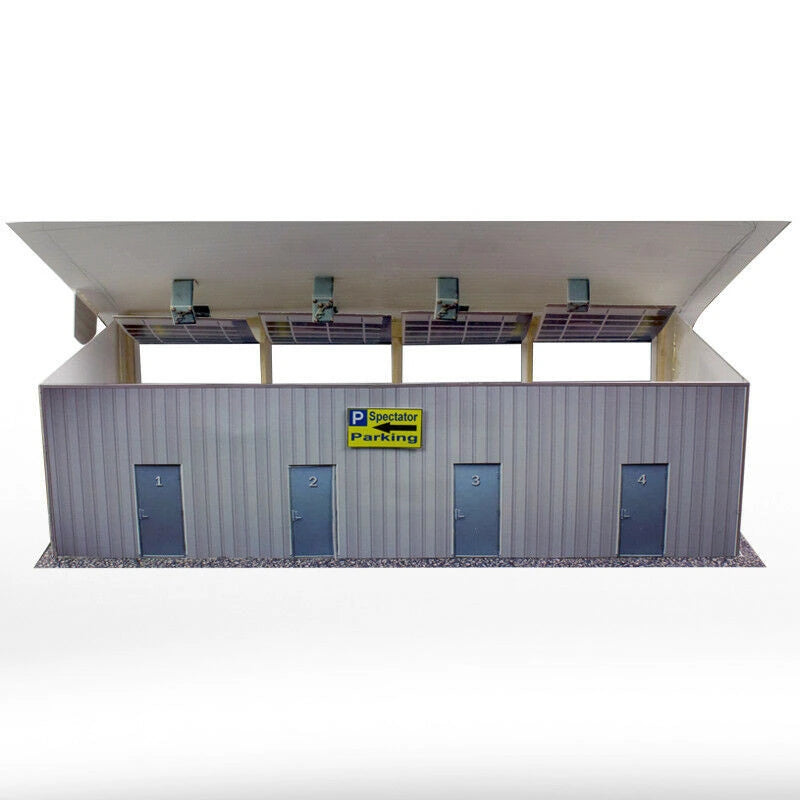 4 Stall Pit Garage Photo Real scale building kit for BK 6411, side view
