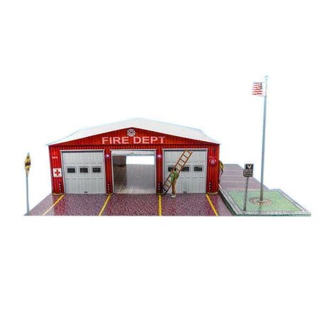 Fire Department Photo Real scale building kit for BK 6414, front view