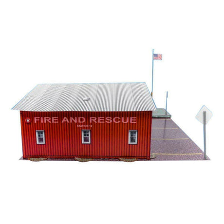 Fire Department Photo Real scale building kit for BK 6414, front view