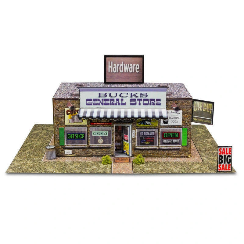 General Store Photo Real scale building kit for BK 6418, front view