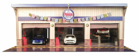 Pit Stop Garage Photo Real scale building kit for BK 6423, front view