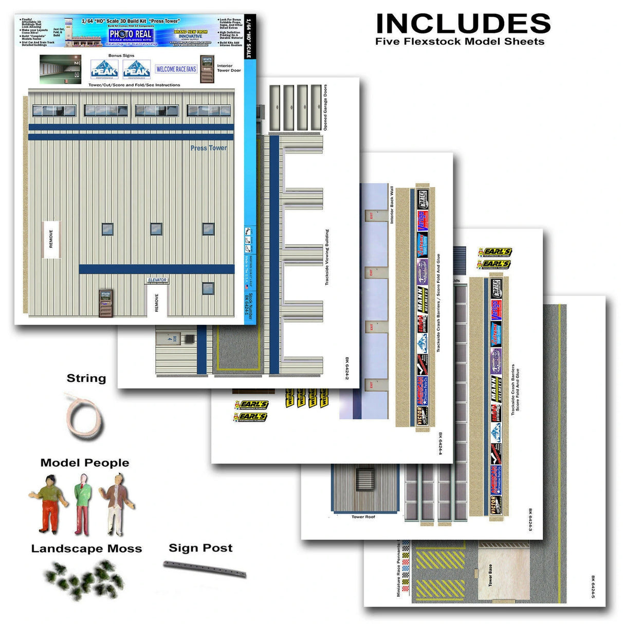 Press & Media Tower Photo Real scale building kit for BK 6424, detail view