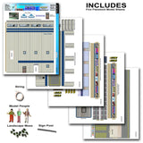 Press & Media Tower Photo Real scale building kit for BK 6424, detail view