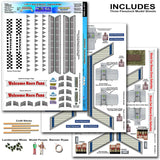 1/64 "pedestrian Bridge Photo Real scale building kit for BK 6428, front view