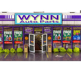 1/64 Wynn Auto Parts Store Kit Model Diorama Scenery Photo Real scale building kit for BK 6435, rear view