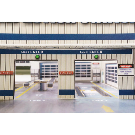 Pre-race Inspection Station Photo Real scale building kit for BK 6442, rear view