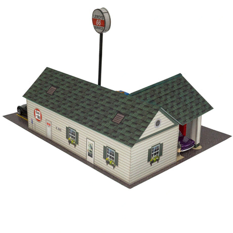 Leroy's Gas Station Photo Real scale building kit for BK 6447, detail view