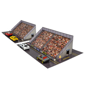 Bleachers with Crowd Photo Real scale building kit for BK 6462, main view