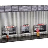 Bleachers with Crowd Photo Real scale building kit for BK 6462, front view