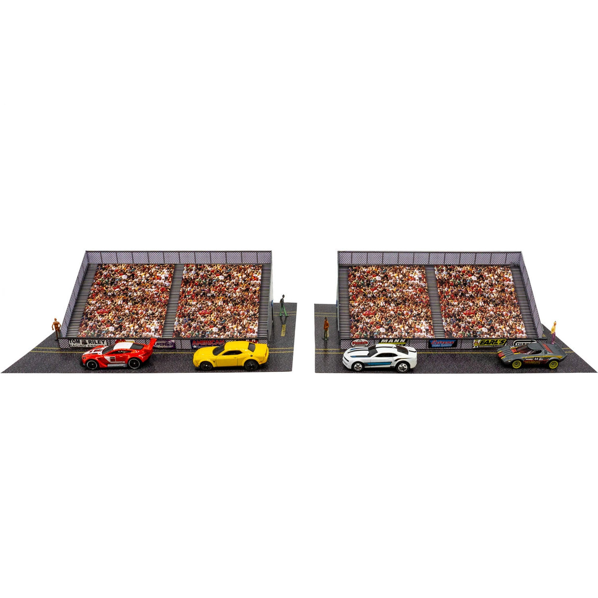 Bleachers with Crowd Photo Real scale building kit for BK 6462, side view