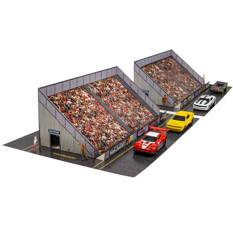 Bleachers with Crowd Photo Real scale building kit for BK 6462, detail view