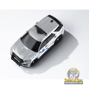 Silver police interceptor toy car with flashing lights for AFX/Racemasters 22105